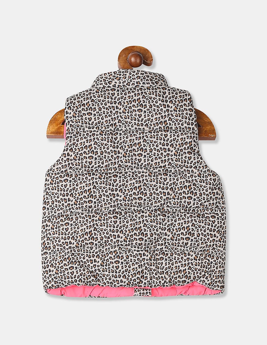 Buy GAP Leopard Print Puffer Sleeveless Jacket NNNOW