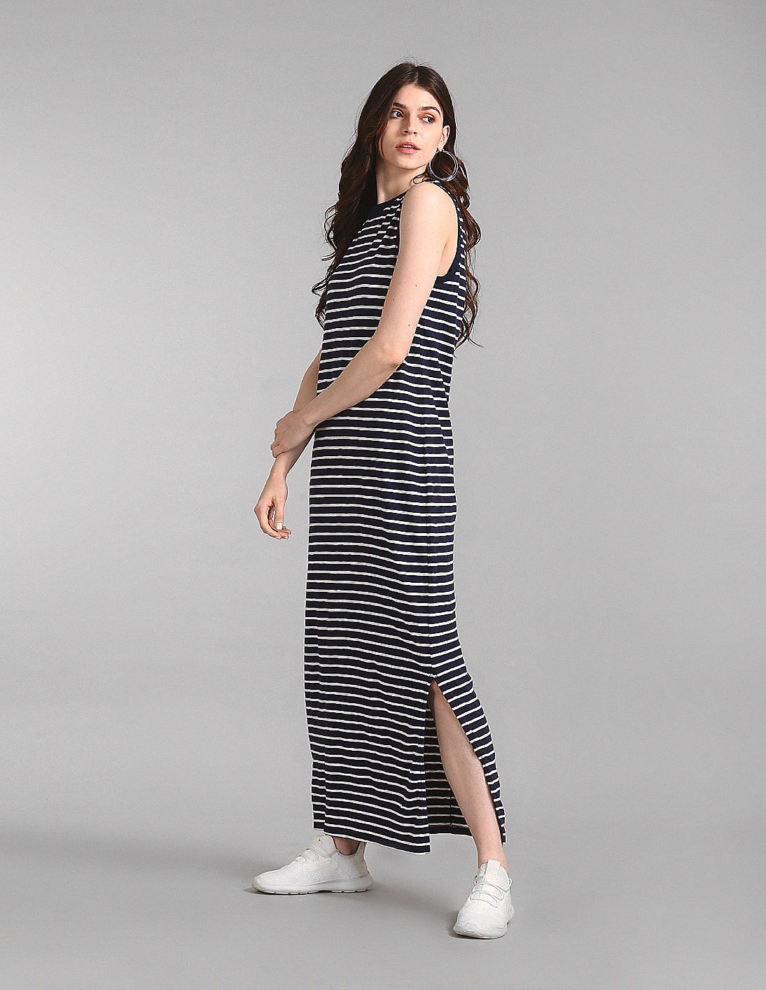 gap striped maxi dress