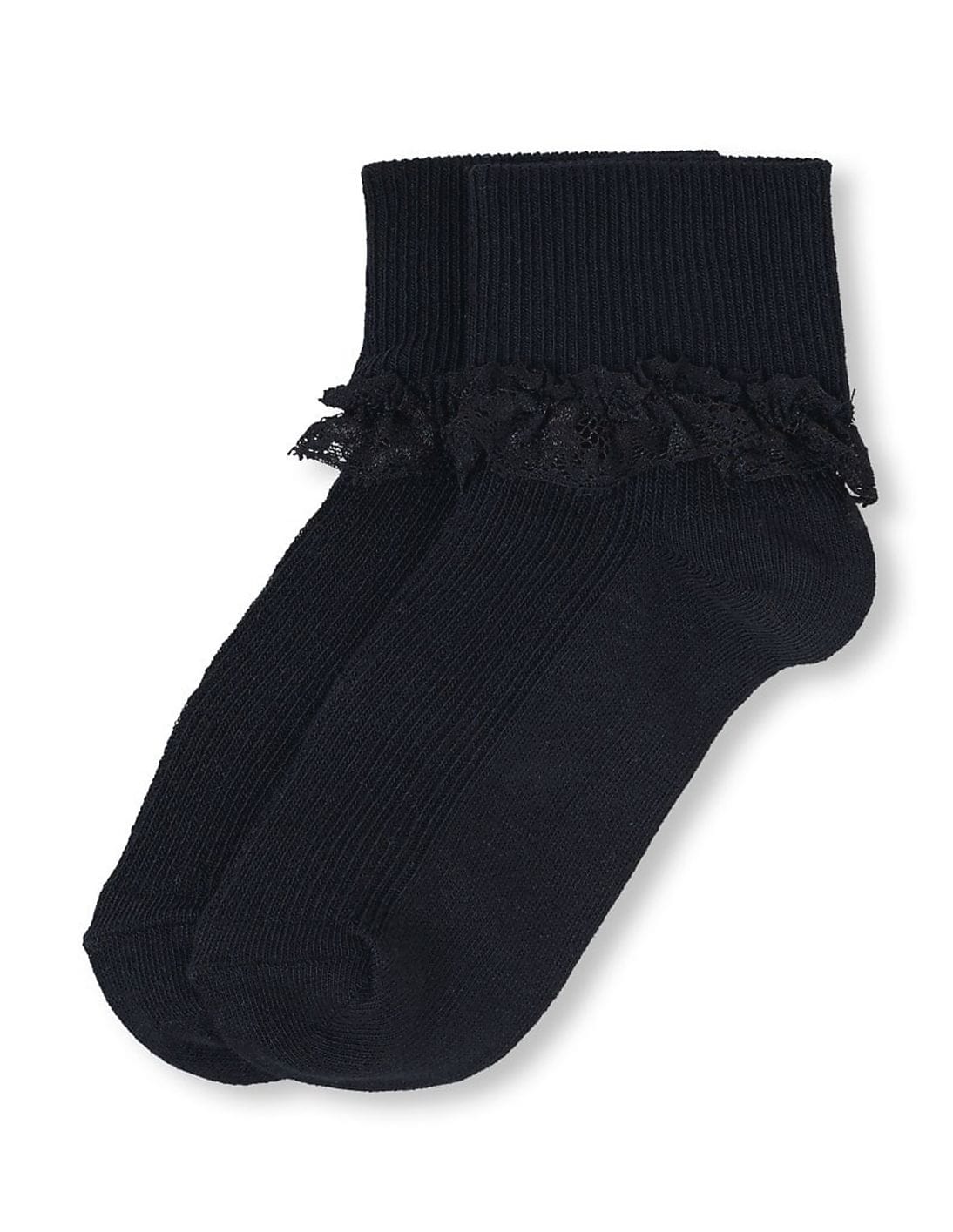 Buy The Children's Place Baby Baby Girl Black Ruffle Cuff Socks