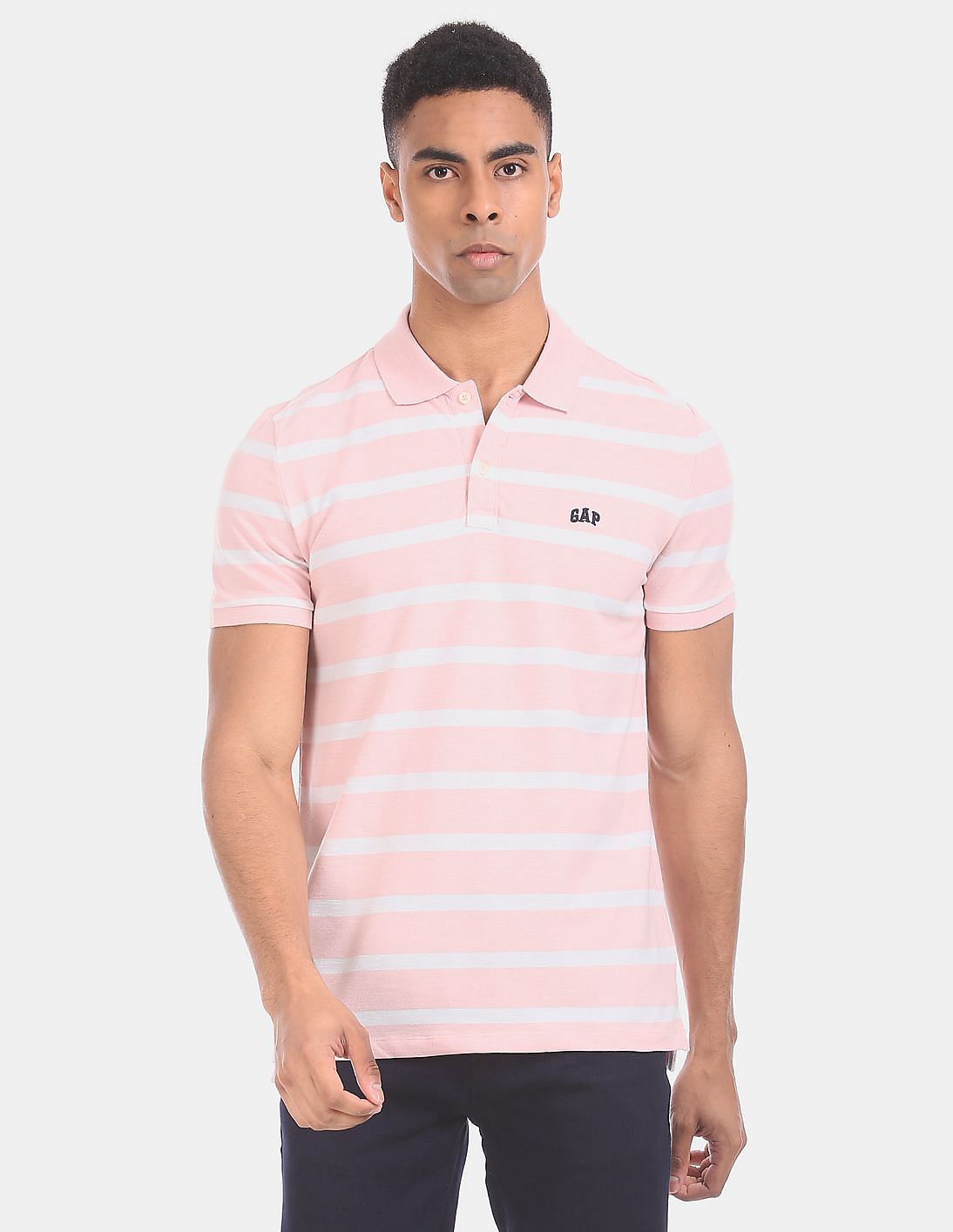 Buy GAP Pink Striped Cotton Stretch Polo Shirt - NNNOW.com