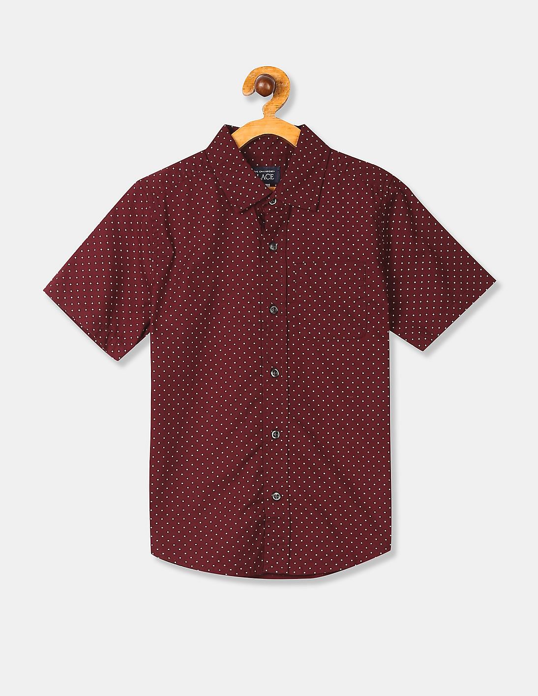 red button down shirt boys