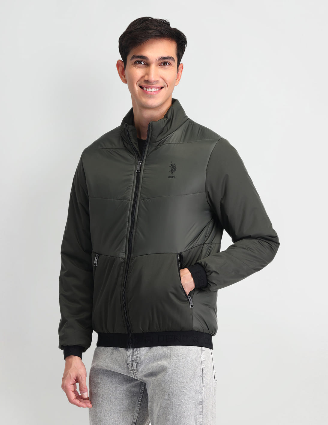 Buy U.S. Polo Assn. Denim Co. Regular Fit Solid Padded Jacket