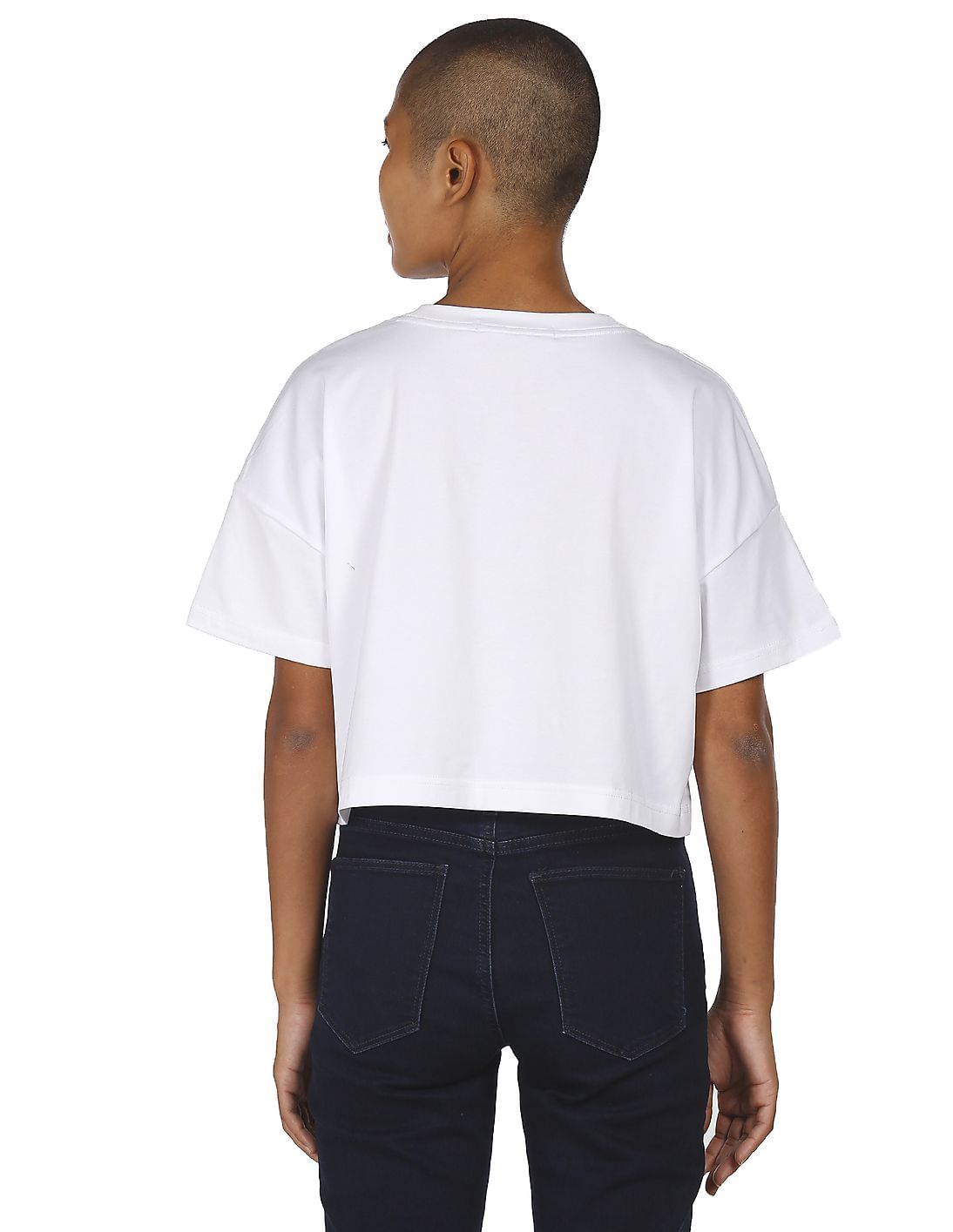 Buy Calvin Klein Women White Patch Pocket Embossed Logo T