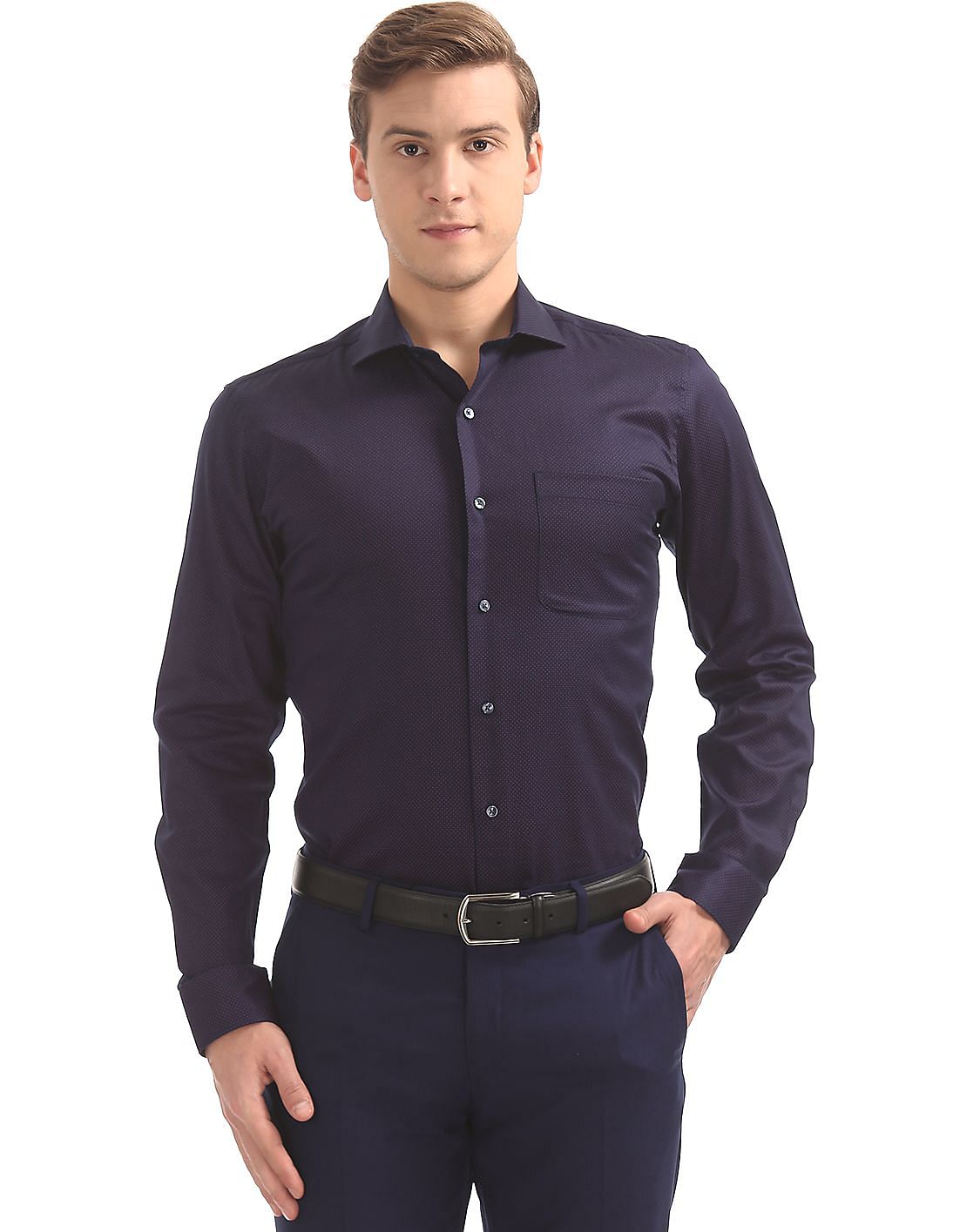 Buy Men Regular Fit French Placket Shirt online at NNNOW.com