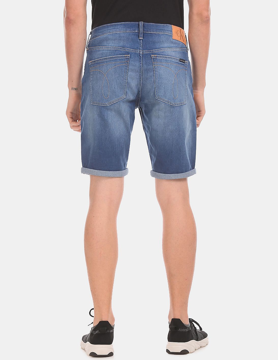 Buy Calvin Klein Men Blue Regular Fit Faded Denim Shorts NNNOW