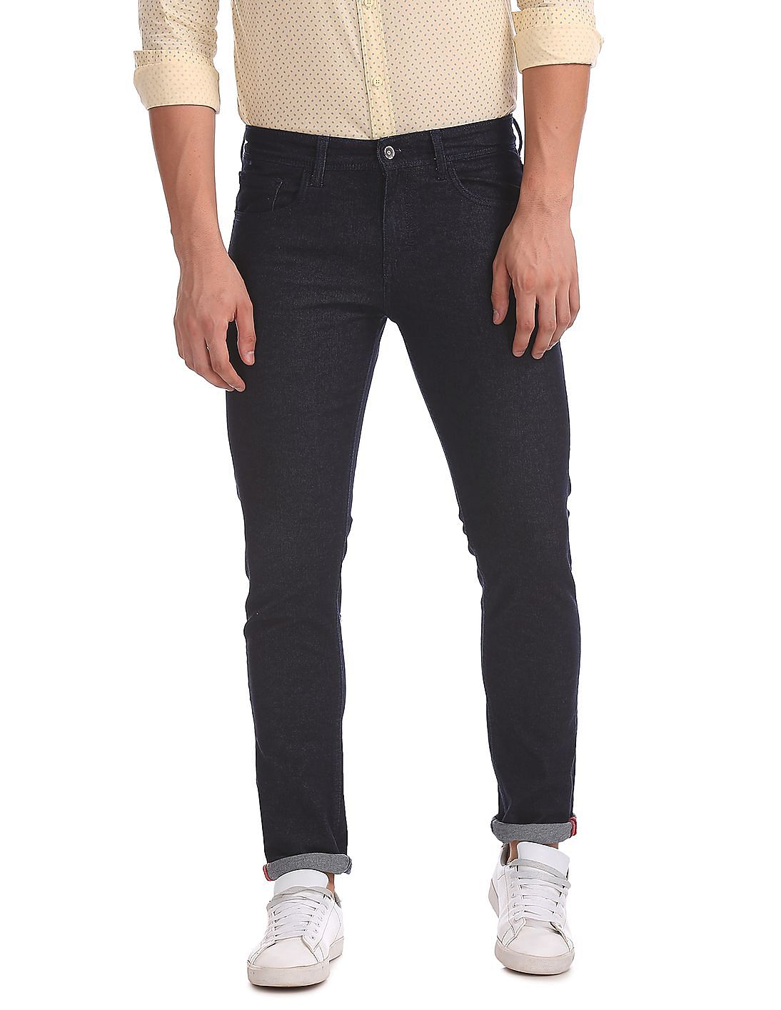 Buy Men Slim Fit Dark Wash Jeans online at NNNOW.com