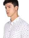 Flying Machine Slub Floral Slim Fit Shirt