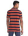 U.S. Polo Assn. Denim Co. Navy And Orange Regular Fit Striped Polo Shirt