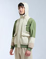 Flying Machine Oversize Fit Colour Blocked Casual Jacket