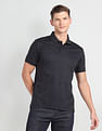 Arrow Motif Print Cotton Polo Shirt