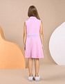 U.S. Polo Assn. Kids Girls Polo Collar Cotton Dress