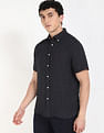 Tommy Hilfiger Solid Regular Fit Plain Woven Shirt