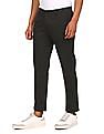 Arrow Sports Flat Front Solid Casual Trousers