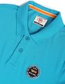 Flying Machine Appliqued Solid Pique Polo Shirt