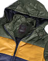 Flying Machine Colour Block Padded Hood Jacket