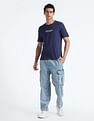 Flying Machine Rear Graphic Cotton T-Shirt