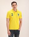 U.S. Polo Assn. Brazil Flag Appliqued Pique Polo Shirt