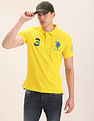 U.S. Polo Assn. Brazil Flag Appliqued Pique Polo Shirt