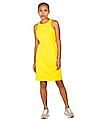 Calvin Klein Women Yellow Halter Neck Solid Dress