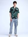 Flying Machine Abstract Print Viscose Shirt
