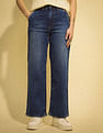 Flying Machine Women K-Street X Wide Leg Fit Cross Pocket Jeans