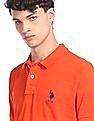 U.S. Polo Assn. Ribbed Collar Structured Stripe Polo Shirts