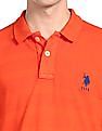 U.S. Polo Assn. Ribbed Collar Structured Stripe Polo Shirts