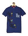 U.S. Polo Assn. Kids Blue Boys Printed Pique Polo Shirt