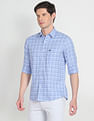 Arrow Sports Point Collar Tartan Check Casual Shirt