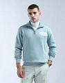 Flying Machine Solid High Neck Sweatshirt