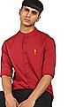U.S. Polo Assn. Mandarin Collar Solid Casual Shirt