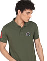 Flying Machine Printed Collar Applique Logo Polo Shirt