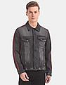 Flying Machine Sleeve Tape Faded Denim Jacket