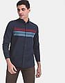 Arrow Sports Chest Stripe Button Down Collar Cotton Casual Shirt