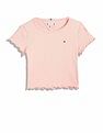 Tommy Hilfiger Kids Girls Texture Slim-Fit Cotton T-Shirt