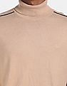 Calvin Klein Men Beige Turtleneck Contrast Piping Sweater