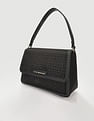 Tommy Hilfiger Printed Black Polyester Sling Bags