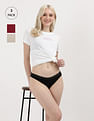 Calvin Klein Underwear Solid Mid Rise Hipsters - Pack Of 3