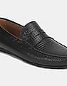 U.S. Polo Assn. Men Black Penny Strap Textured Zade Loafers