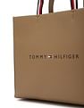 Tommy Hilfiger Logo Khaki Pu Handbags