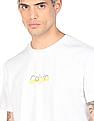 Calvin Klein Men White Round Neck Brand Print T-Shirt