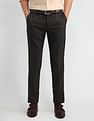 Arrow Solid Dobby Slim Fit Trousers