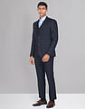 AD by Arvind Tailored Regular Fit Solid Twill Three Piece Suit