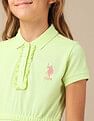 U.S. Polo Assn. Kids Girls Cinched Waist Polo Dress