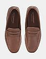 Cole Haan Men Dark Brown Textured Leather Grand Penny Loafers