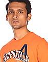 Aeropostale Men Orange Crew Neck Appliqued Logo T-Shirt