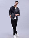 Tommy Hilfiger Checked Regular Fit Plain Woven Shirt
