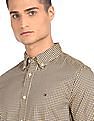 Tommy Hilfiger Men Yellow Slim Fit Check Casual Shirt