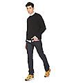 Calvin Klein Men Black Solid Ribbed Crew Neck Solid Sweater