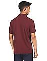 Aeropostale Men Maroon Cotton Solid Polo Shirt